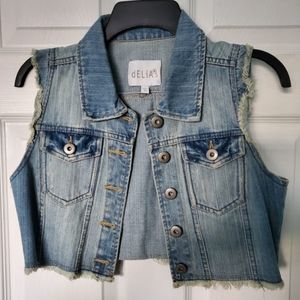NWOT Delia's Boho Blue Jean Denim Vest / Size Medium  NL